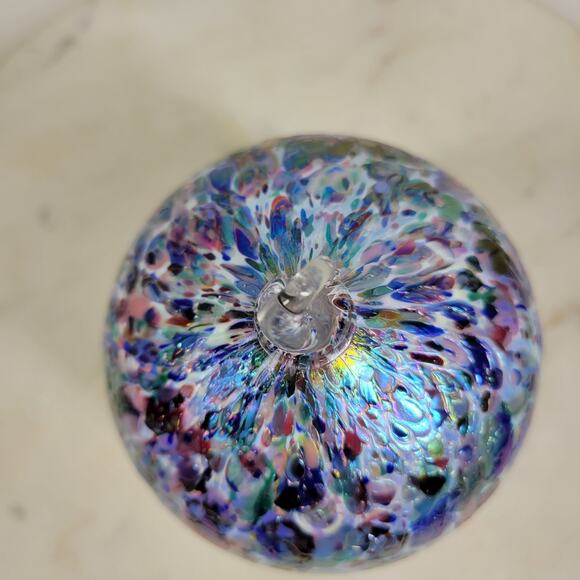 VTG Metallic Enamel Handblown Art Glass Ornament Friendship Ball Holiday Decor - Picture 8 of 13